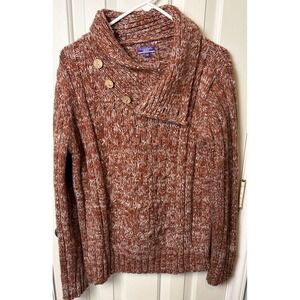 VINTAGE Portabella New York Purple Label Heavy Sweater Mens Medium Wood Buttons